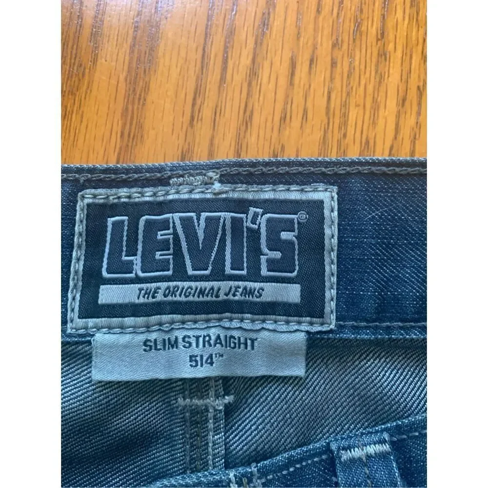 Levi Strauss 514 Original Riveted Mens Dark Blue Jeans